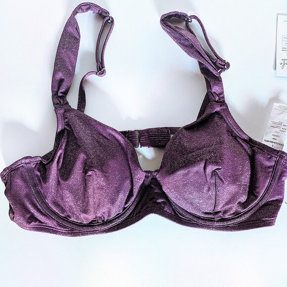 "5/$35" Cupshe Atlantis Plum V-Neck Bikini Top Size L - Picture 7 of 12
